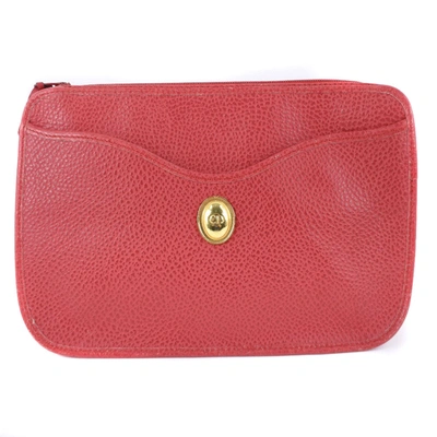 Dior Red Leather Clutch Bag ()