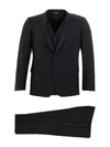 DOLCE & GABBANA DOLCE & GABBANA ELEGANT BLACK THREE-PIECE WOOL MEN'S SUIT