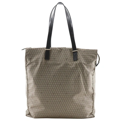 Fendi Zucca Brown Pony-style Calfskin Tote Bag ()