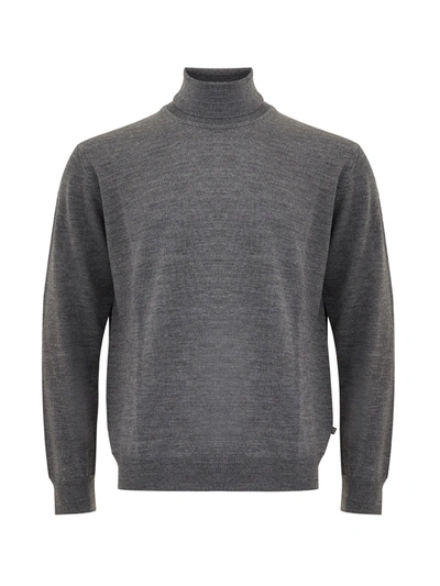 Ferrante Turtleneck Wool Men's Jumper In Grey