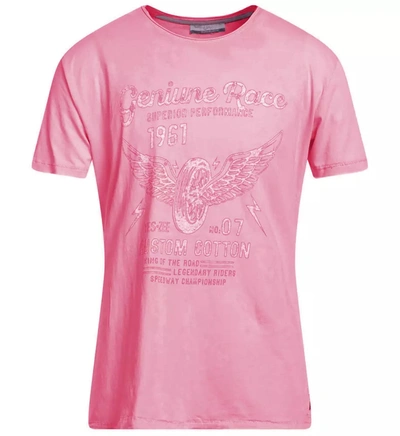 YES ZEE YES ZEE CHIC PINK COTTON TEE WITH FRONT MEN'S PRINT
