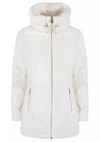 YES ZEE YES ZEE CHIC WHITE HIGH COLLAR DOWN WOMEN'S JACKET
