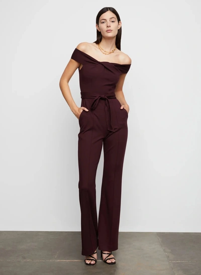 Bailey44 Isabella Off The Shoulder Ponte Knit Jumpsuit In Burgundy In Red
