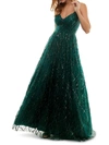 TLC SAY YES TO THE PROM JUNIORS WOMENS MESH EMBELLISHED EVENING DRESS
