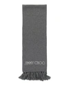 Jimmy Choo Wool Logo Scarf In Grey