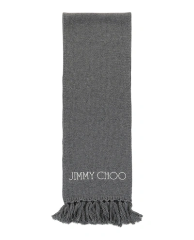 JIMMY CHOO WOOL LOGO SCARF