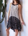 EVA FRANCO CLAIRE DRESS IN BLACK/WHITE FLORAL