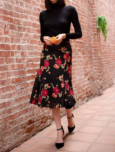 Eva Franco Lucilla Skirt In Gypsy Rose In Black