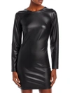 AQUA WOMENS FAUX LEATHER MINI COCKTAIL AND PARTY DRESS