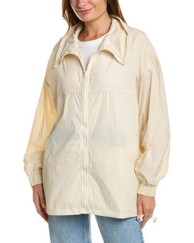 Lyra & Co Funnel Neck Windbreaker In Beige