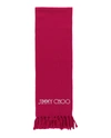 Jimmy Choo Wool Logo Scarf In Pink