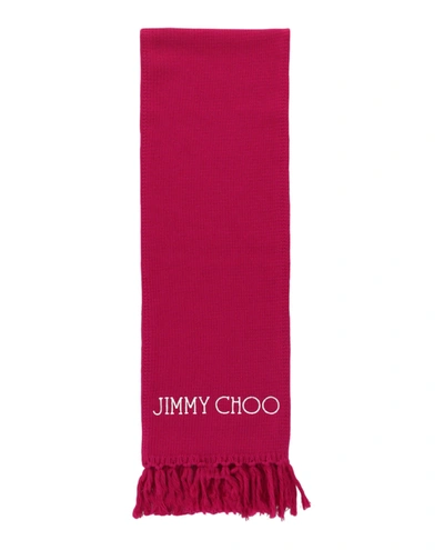 JIMMY CHOO WOOL LOGO SCARF