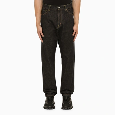 7 Moncler X Frgmt Dark Loose Denim Jeans In Blue