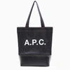 APC A.P.C. AXELLE TOTE BAG IN DENIM AND LEATHER