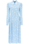 ALESSANDRA RICH ALESSANDRA RICH CREPE DE CHINE SHIRT DRESS WITH DAISY MOTIF