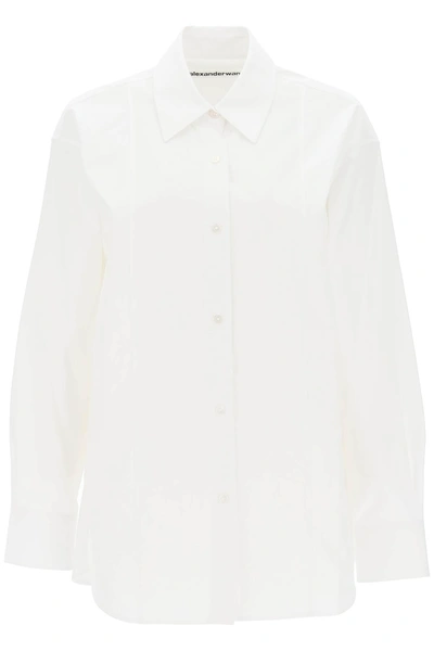 ALEXANDER WANG ALEXANDER WANG POPLIN SHIRT WITH RHINESTONES