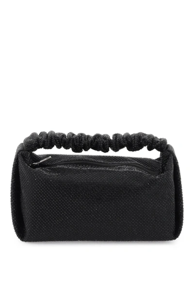 Alexander Wang Scrunchie Mini Bag With Crystals In Nero
