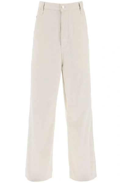 Ami Alexandre Mattiussi Ribbed Velvet Pants In White