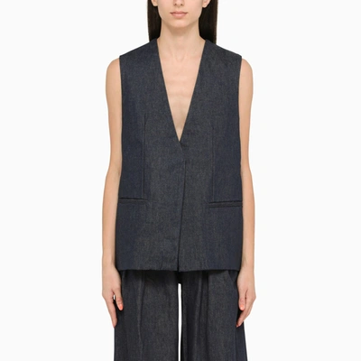 AMIRI AMIRI BLUE COTTON WAISTCOAT