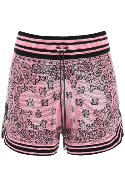 AMIRI AMIRI KNITTED SHORTS WITH BANDANA MOTIF