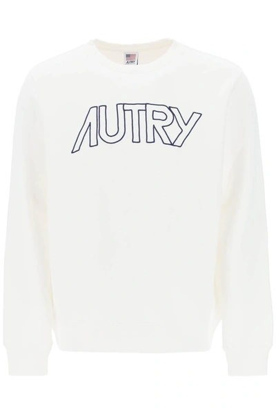 Autry Crew-neck Sweatshirt With Logo Embroidery In White