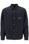 Balmain Padded Nylon Shirt With Buttoned Cuffs In Black