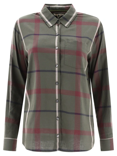 Barbour Oxer Checked Shirt In Green