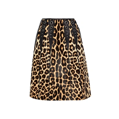 BOTTEGA VENETA BOTTEGA VENETA LEOPARD PRINT CALF HAIR SKIRT