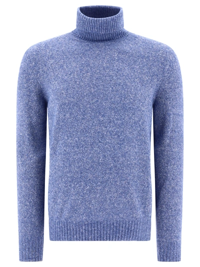Brunello Cucinelli Turtleneck Knitted Sweater In Blue