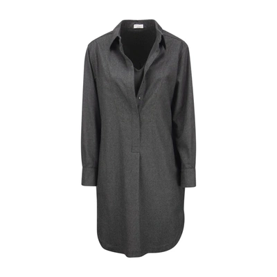 Brunello Cucinelli Wool Dress In Grey