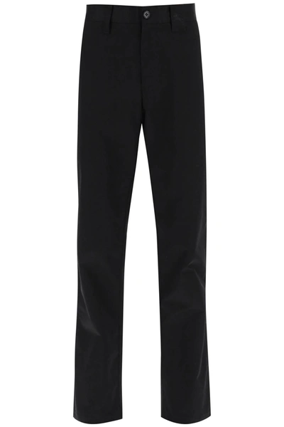 Burberry Denton Straight-leg Regular-fit Cotton Trousers In Black