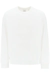Burberry Mens White Crew-neck Sweatshirt With Equestrian Knight Motif For Fw23