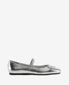 Kenneth Cole Women's Myra Square Toe Slip On Ankle Strap Flats In Silver