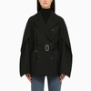 BURBERRY BURBERRY BLACK DOUBLE BREASTED WOOL JACKET/SLEEVE