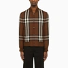 BURBERRY BURBERRY DARK BROWN CHECK WOOL BOMBER JACKET