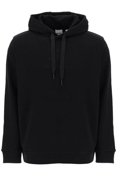 Burberry Tidan Hoodie With Embroidered Ekd In Black