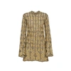 CHLOÉ CHLOE' OPENWORK LINEN AND SILK DRESS