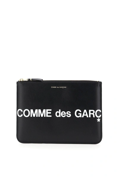 Comme Des Garçons Comme Des Garcons Wallet Leather Pouch With Logo In Black