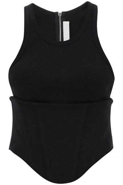 DION LEE DION LEE TANK TOP WITH UNDERBUST CORSET