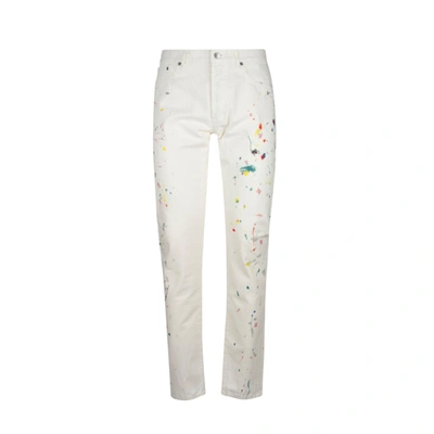 Dior Paint Splash Slim Jeans In White