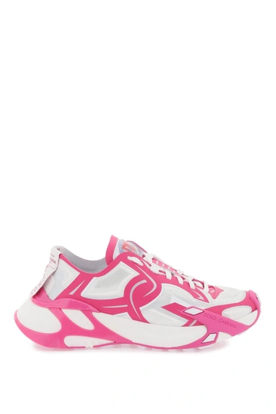 Dolce & Gabbana Fast Sneakers Fuchsia In Mixed Colours