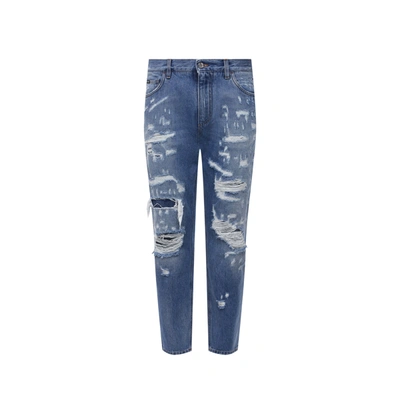 Dolce & Gabbana Cotton Denim Jeans In Blue