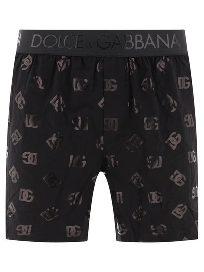 Dolce & Gabbana "dg Logo" Boxer Shorts In Black