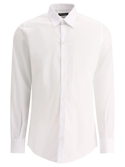 Dolce & Gabbana White Gold Cotton Slim Fit Dress Formal Men's Shirt