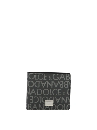 Dolce & Gabbana Mens Black Jacquard Wallet For Ss24 Collection