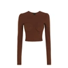 Dolce & Gabbana Long Sleeve Crop Stretch Jersey Corset Top