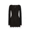 Dolce & Gabbana Black Stretch Silk Charmeuse Lace Dress