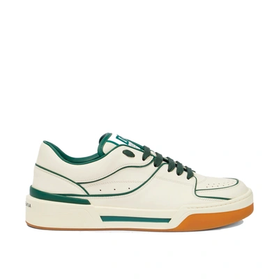 Dolce & Gabbana Calfskin Nappa New Roma Sneakers In White