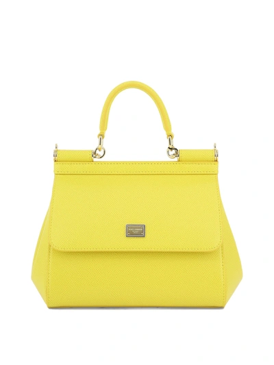 Dolce & Gabbana Woman Sicily Woman Yellow Handbags