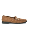 Dolce & Gabbana Brown Velvet Leather Logo Mocassin Slip On Shoes